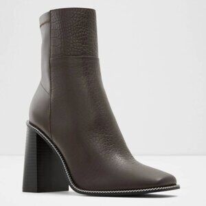 Aldo Liiam Leather Heeled Ankle Boots Brown Size 7